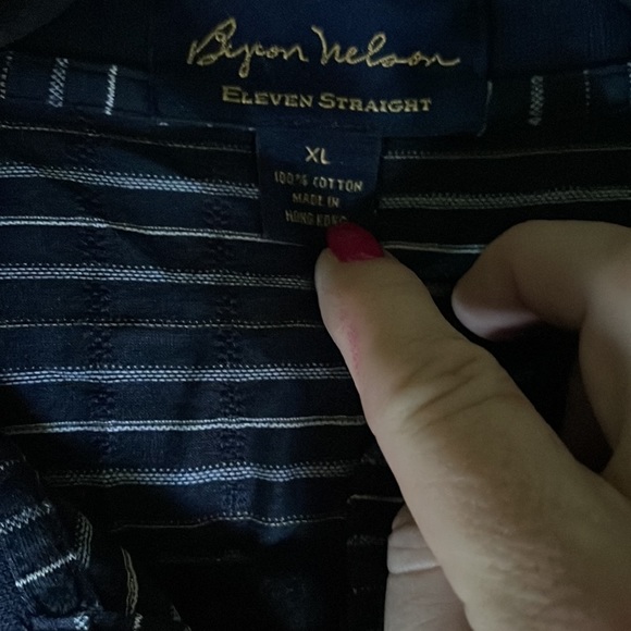 Byron Nelson Eleven Straight Men's Blue Striped Golf Polo Shirt Size XL - Picture 6 of 7